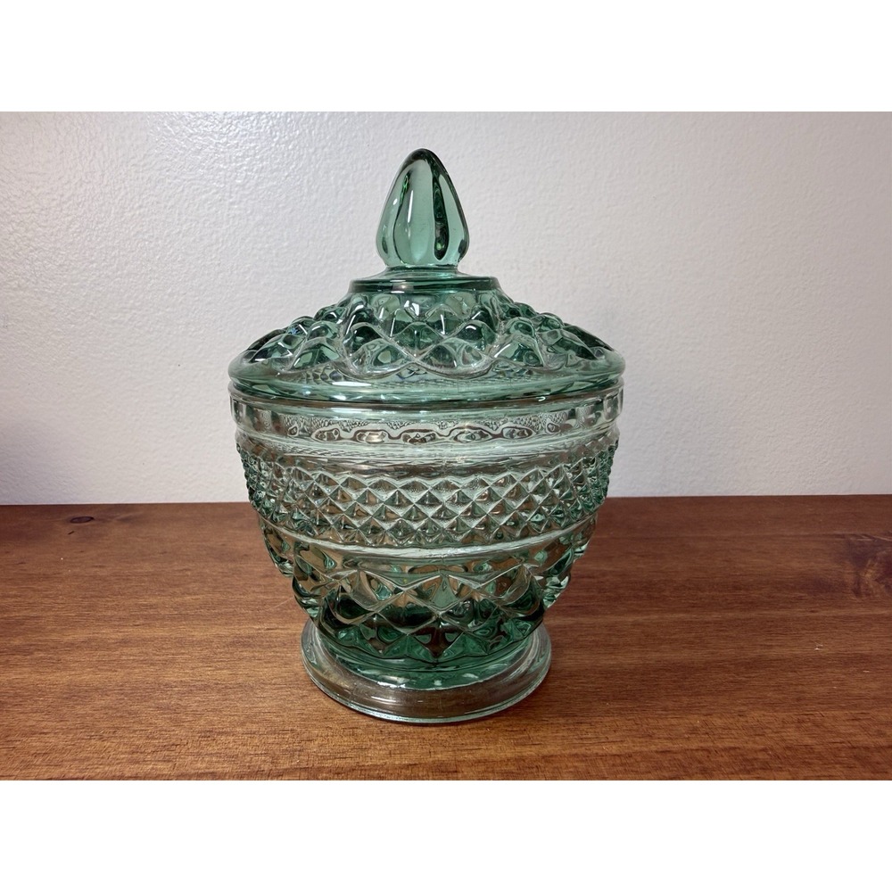 Anchor Hocking Wexford Green Sugar with Lid 5"